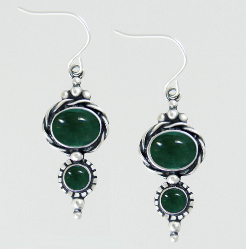 Sterling Silver Drop Dangle Earrings With Fluorite